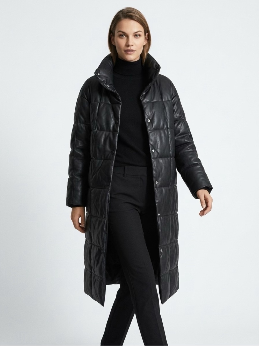 ASOS Black Quilted Long Puffer Coat